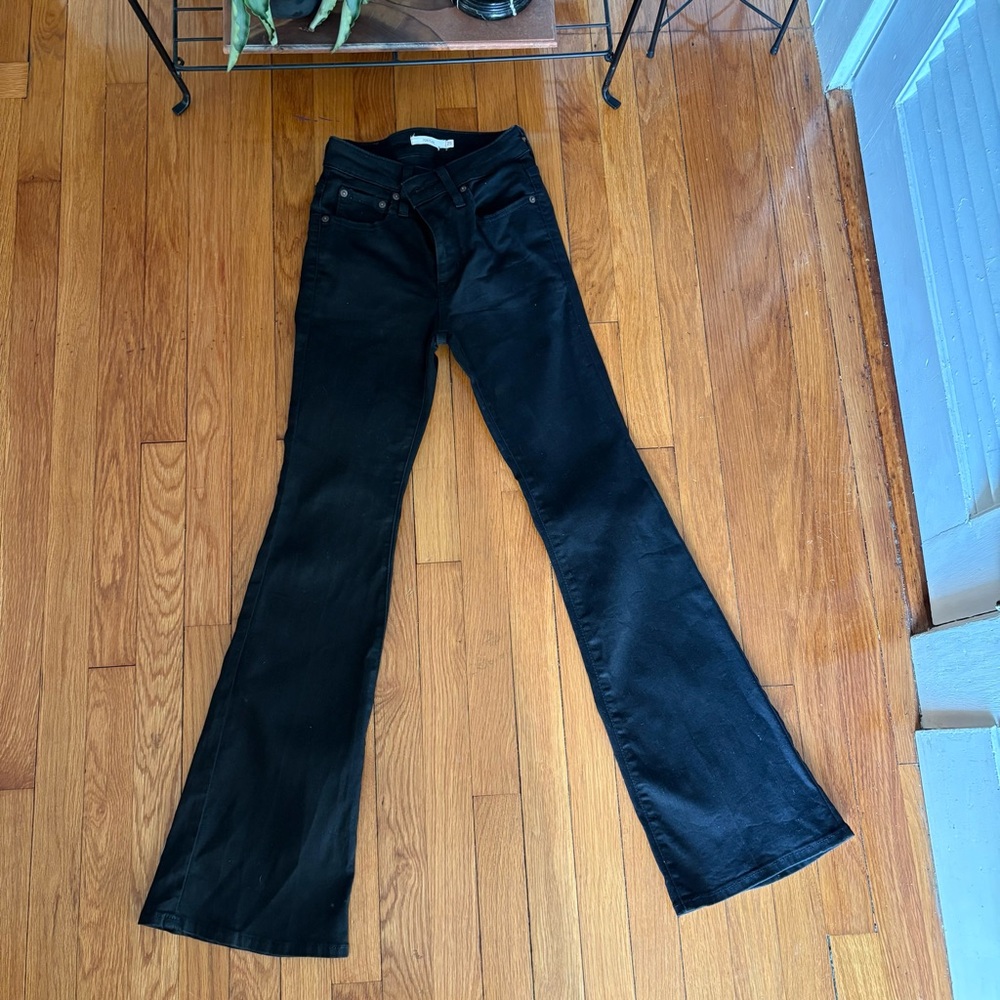 Levi's Black Flared Wide-Leg Jeans